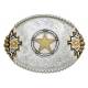 Montana Silversmiths Two-Tone Southwestern Belt Buckle with Round Star Concho