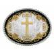 Montana Silversmiths Vintage Filigree Western Belt Buckle with  Cross