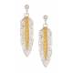 Montana Silversmiths Silver And Gold Long Feather Dangle Earrings