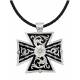 Montana Silversmiths Large Silver Filigree On Black Canterbury Cross Necklace
