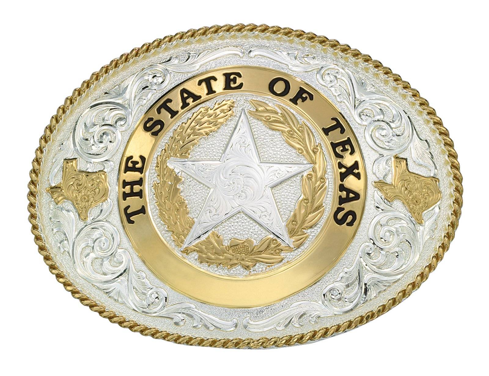 Montana Silversmiths State Of Texas Star Seal Western Belt Buckle
