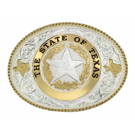 Montana Silversmiths State Of Texas Star Seal Western Belt Buckle