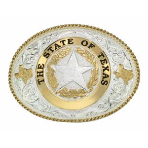 Montana Silversmiths State Of Texas Star Seal Western Belt Buckle