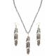 Montana Silversmiths Antiqued Silver Plume Feather Jewelry Set