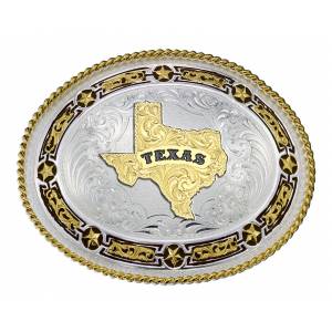 Montana Silversmiths Star Links Western Belt Buckle with  State Of Texas