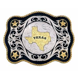 Montana Silversmiths Scalloped Sheridan Style Western Belt Buckle Texas State