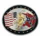 Montana Silversmiths Bull Rider And Flags Two Tone Attitude Belt Buckle