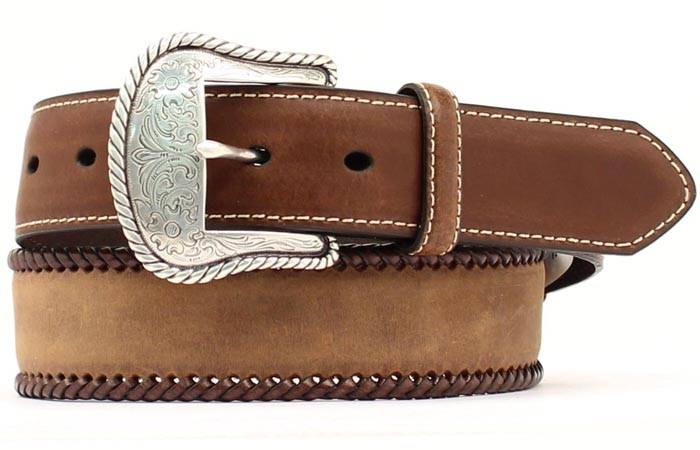 Nocona Mens Top Hand Lace Edge/Round Concho Belt