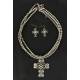 Blazin Roxx Cross /Beads Necklace and Earring Set