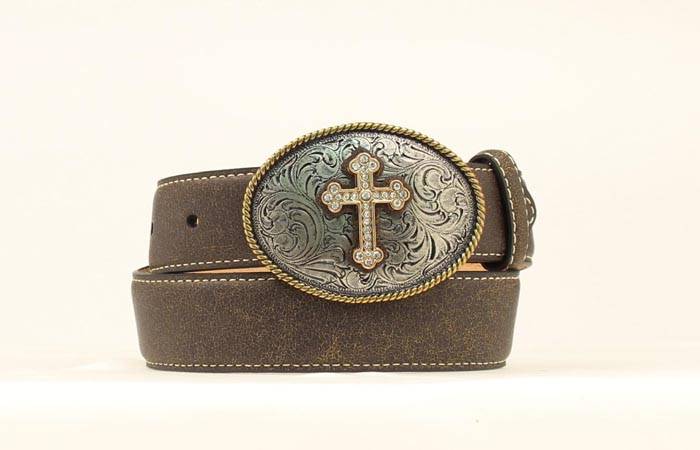 nocona rhinestone cross buckle belt