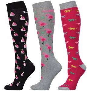TuffRider Ladies Flamingo/Boat/Horse Socks