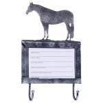 Tough-1 Deluxe Stall Card Holder with  Hooks - Quarter Horse
