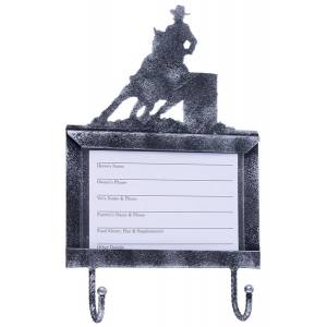 Tough-1 Deluxe Stall Card Holder with  Hooks - Barrel Racer