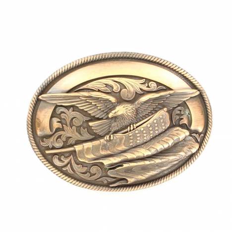 Nocona Oval Eagle Flag Buckle