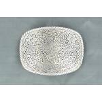Nocona Oval Rectangle Floral Buckle - Silver Plated