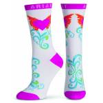 ARIAT Womens Wing Heart Crew Sock