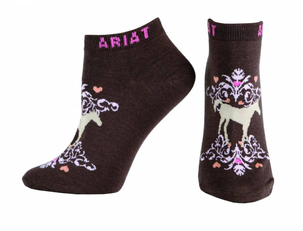 ARIAT Womens Horse Love No Show Sock HorseLoverZ