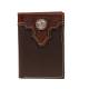 ARIAT Mens Tri-Fold Wallet Tooled Overlay