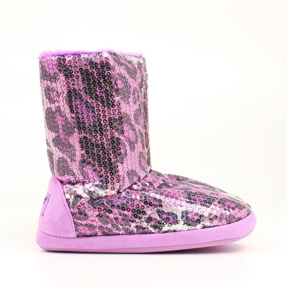 Blazin Roxx Ladies Sequin Leopard Boot Slipper