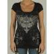 Liberty Wear Ladies' Tee Shirt with  Cross, Wings and Freedom Graphics