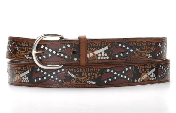 confederate flag leather belt