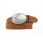 Nocona Floral Embossed Belt with Oval Buckle