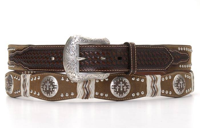 Nocona Three Cross Concho Scallop Belt