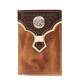 Nocona Trifold Weave Overlay/Concho Wallet