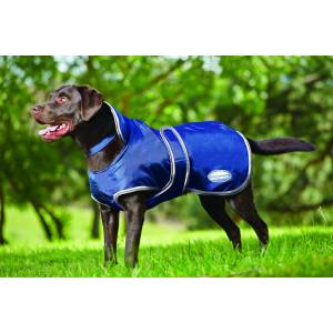 Weatherbeeta 420D Dog Windbreaker Fleece Lined with Belly Wrap - Navy/Grey/White - 20