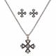 Montana Silversmiths Antiqued Crystal Braided Cross Jewelry Set
