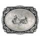 Montana Silversmiths Painted Cowboy Cameo Buckle with Team Ropers