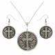 Montana Silversmiths Silver-tone Antiqued Cross Fleury Concho Jewelry Set