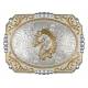 Montana Silversmiths Two-tone Cowboy Cameo Buckle with Filigree Horse Figure
