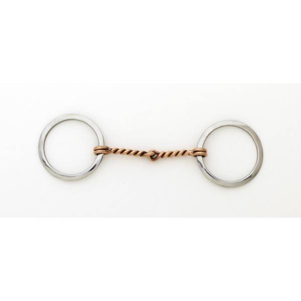 Turn-Two Equine Copper Twist Flat Ring Bit 5 Brn