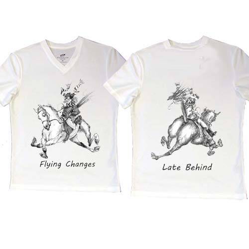 Intrepid "Flying Lead Changes" V-Neck Ladies Tee Shirt