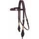 Cowboy Pro Brow Headstall with  Basket Tool & Rawhide