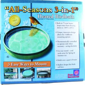 Farm Innovators All Seasons 3-In-1 Heated Birdbath