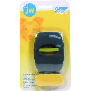 JW Grip Soft 2-In-1 Fine And Flea Combs