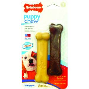 Nylabone Puppy Chew Twin Pack - Chickn/Peanut Butter
