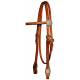 Circle Y Floral Tooled Crystal Concho Browband Headstall