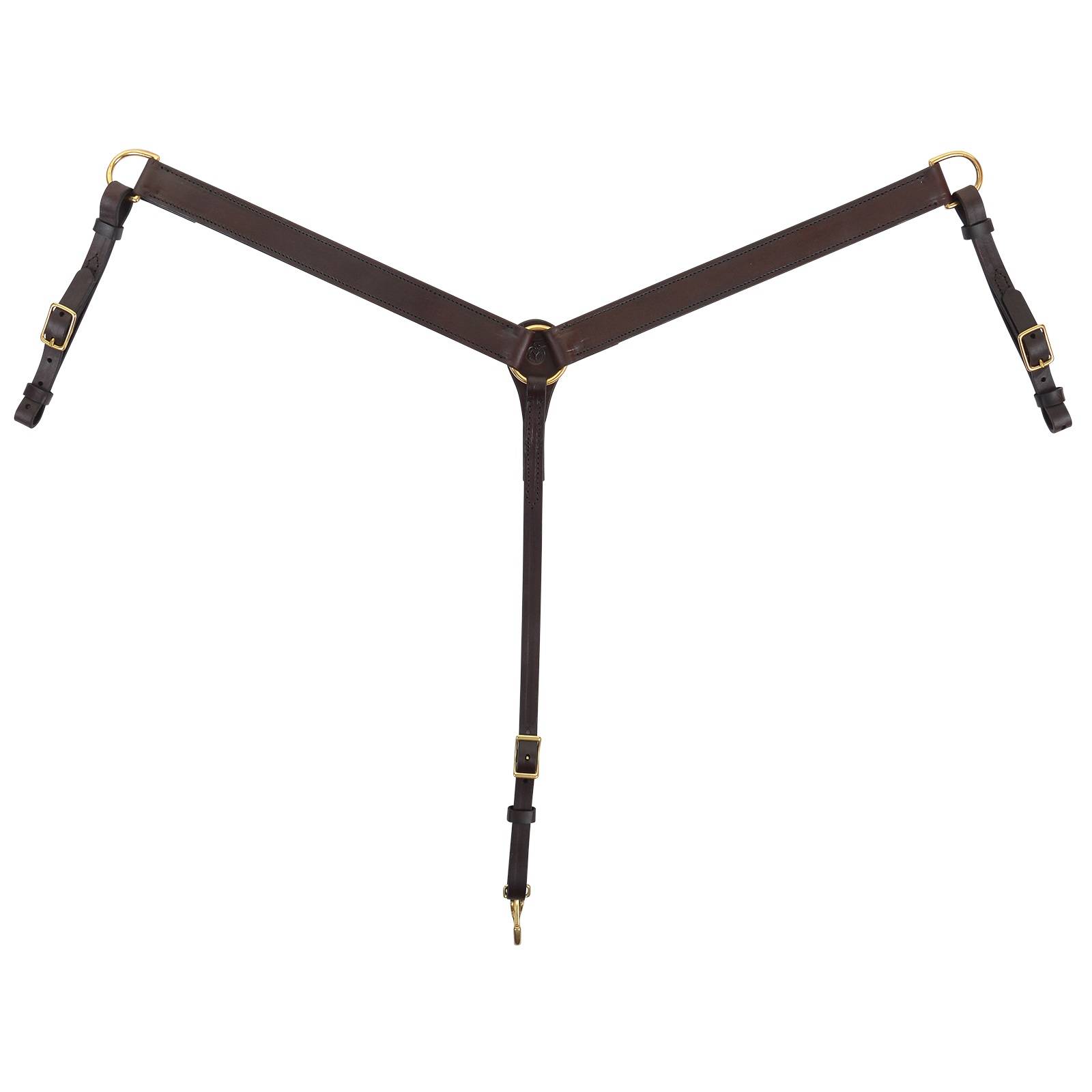 Circle Y Straight Plain Brass Breast Collar