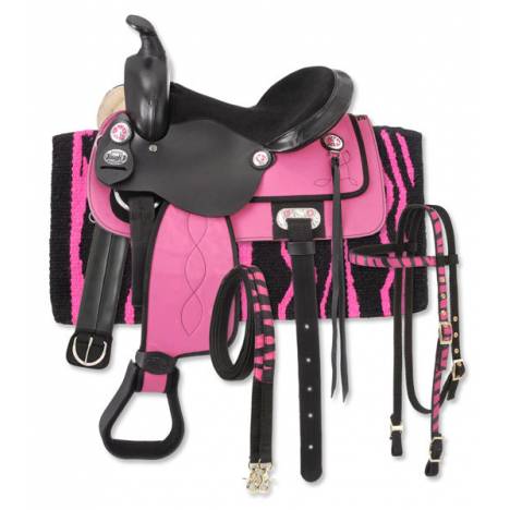 Tough-1 Krypton Western Youth Saddle with Zebra Package