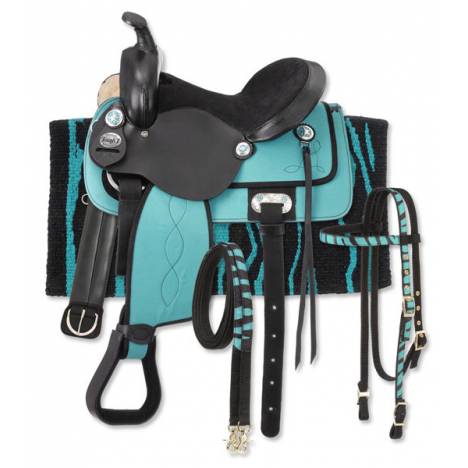 Tough-1 Krypton Western Youth Saddle with Zebra Package