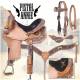 Silver Royal Pistol Annie Barrel Saddle w/ Brown Alligator Overlay Package