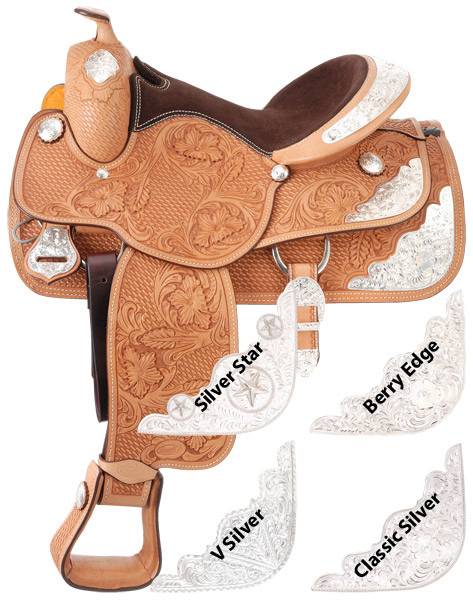 Silver Royal Premium Challenger Silver Show Berry Edge Trim Saddle Package