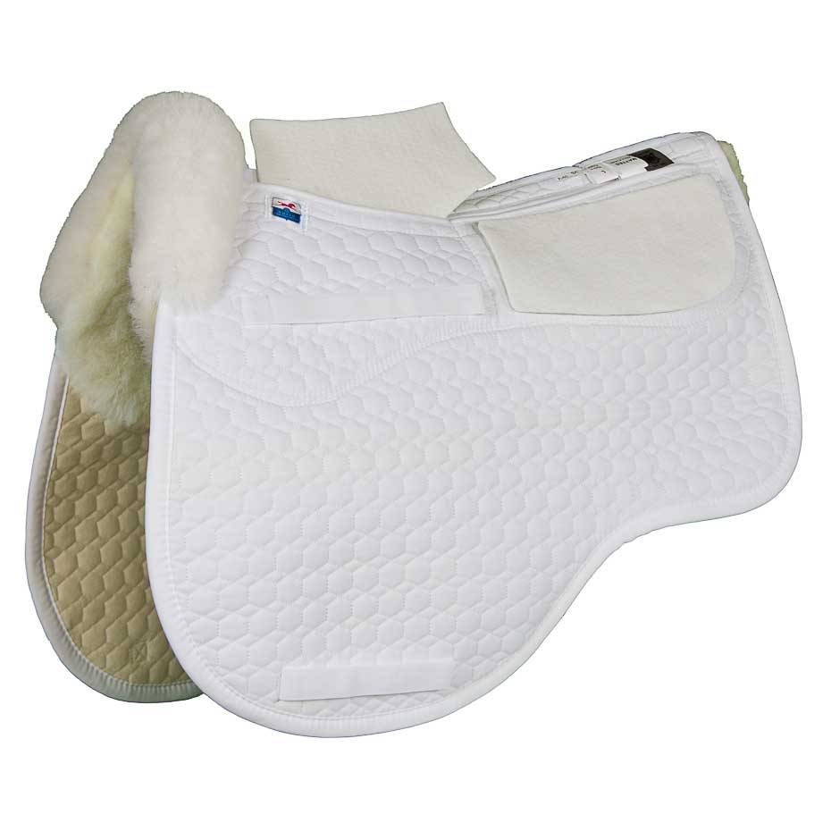 E.A. Mattes Platinum Euro-Fit Dressage Correction Pad with Sheepskin Trim & Shim Pockets