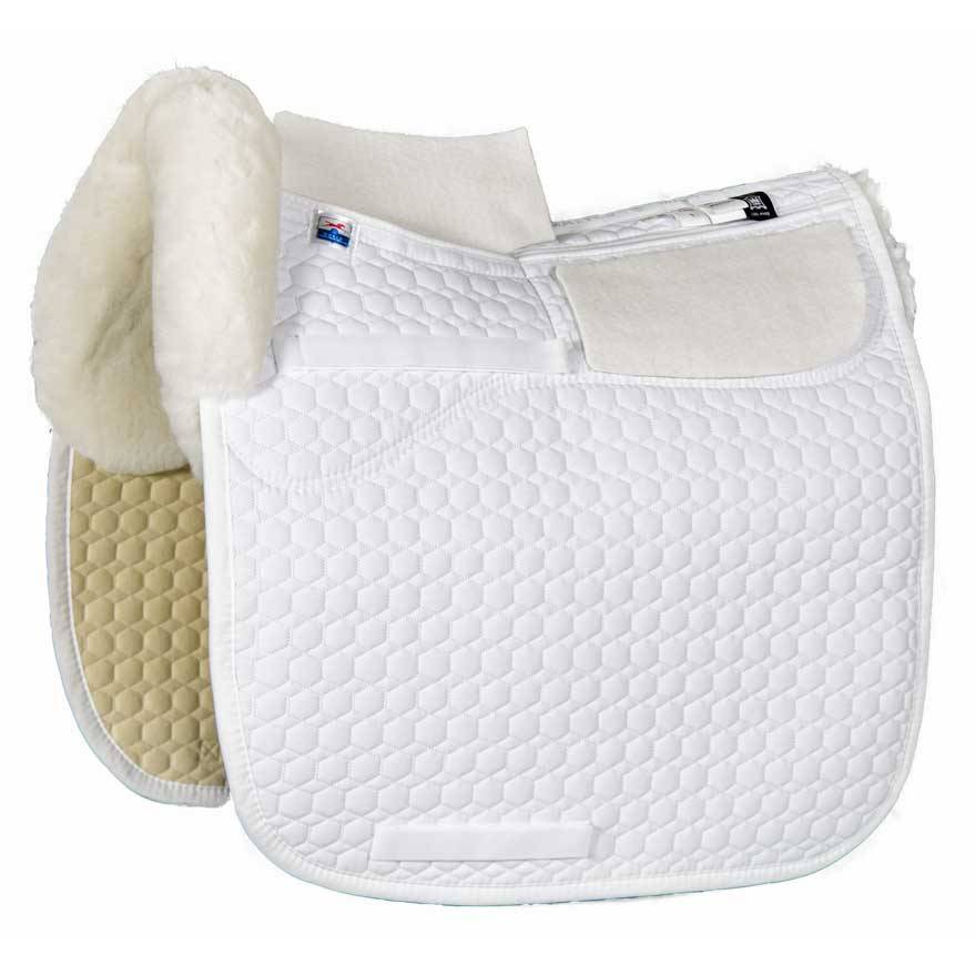 E.A. Mattes Platinum Dressage Square Correction Pad with Sheepskin & Shim Pockets