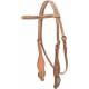 Cowboy Pro Floral Tooled Brow Headstall W/Copper Concho