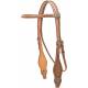 Cowboy Pro Waffle Tooled Browband Headstall W/ Barrel Racer