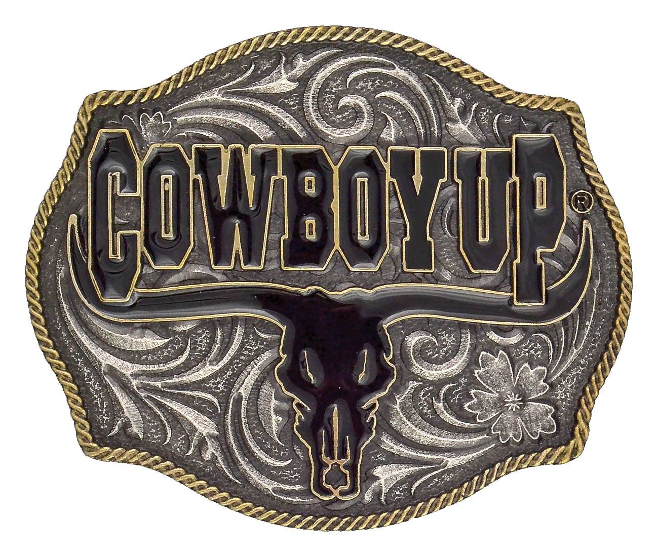 Montana Silversmiths Cowboy Up Says The Bull Attitude Buckle